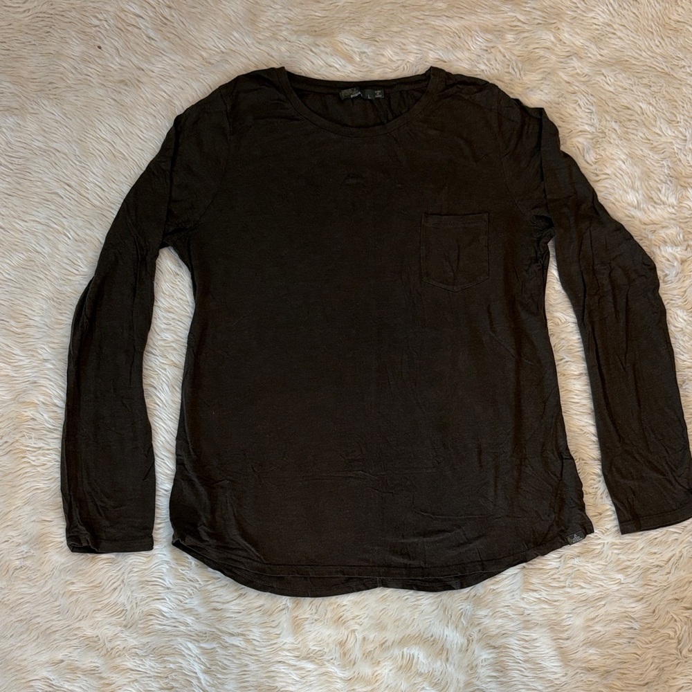 Prana Women’s  Dark Khaki Long Sleeve Cotton Shirt